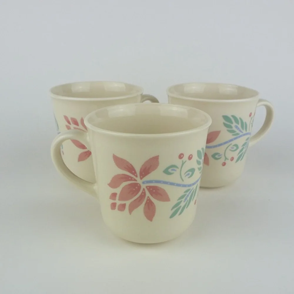 Set of‎ 3 Vintage Corelle Barbados Pattern Cups